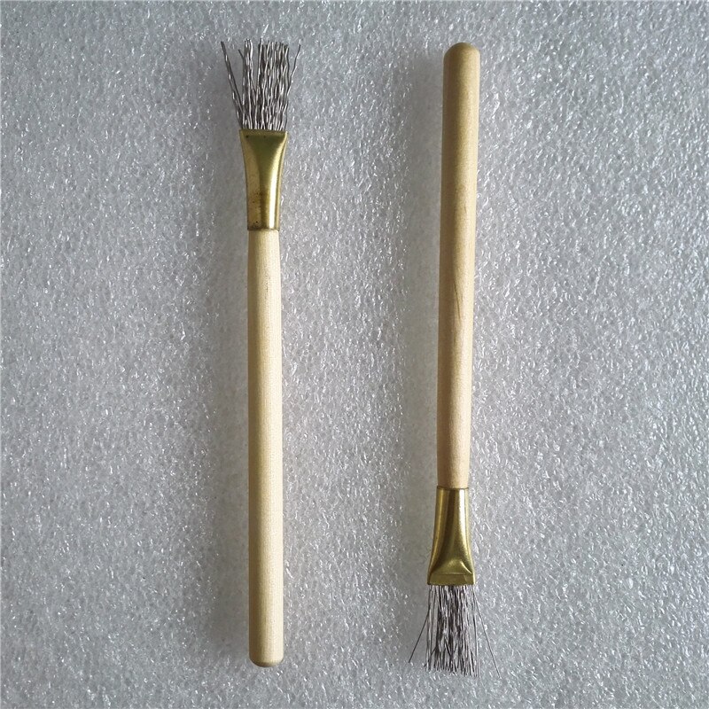 Wooden Handle Thick/Thin Iron Wire Brush Clay Tool for Making Clay Doll Hair Model Hair Indentation Pen Art Supplies