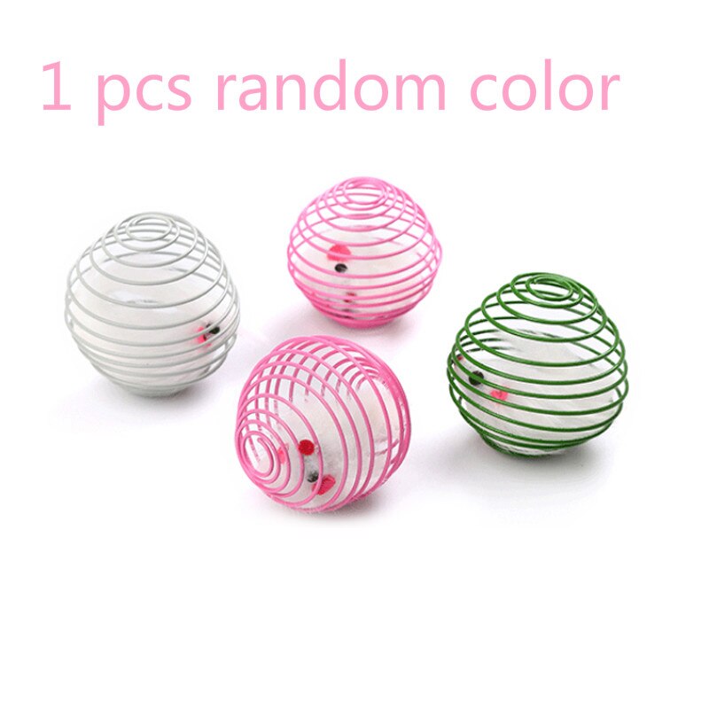 1PC zabawka dla kota wiosna więzienie klatka mysz teleskopowa drut wiosna interaktywne szkolenia zabawka dla kota s artykuły dla zwierząt kolor losowo TXTB1: 01