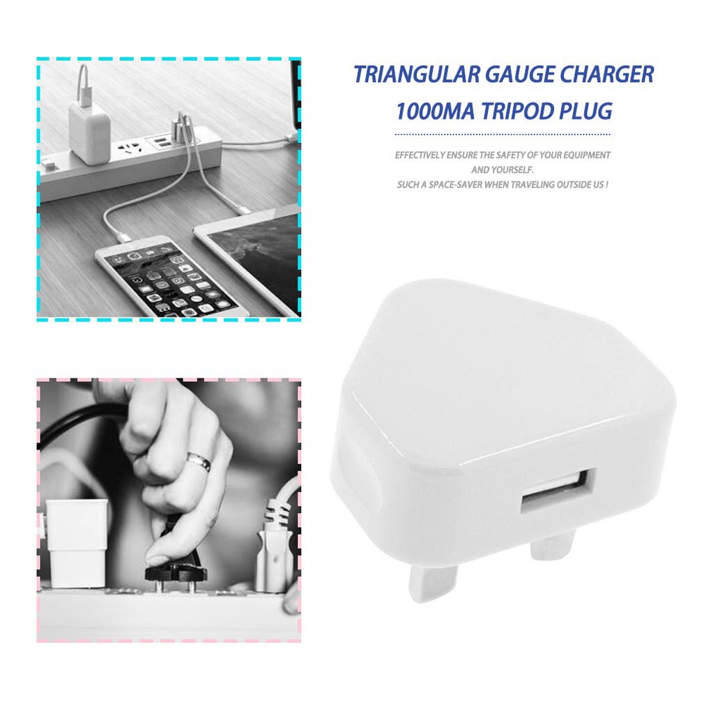 UK Plug 3 Pin USB Plug Adapter Charger Power Plug Wall Socket USB Ports For Phones Tablets Chargeable Devices For Travel Home