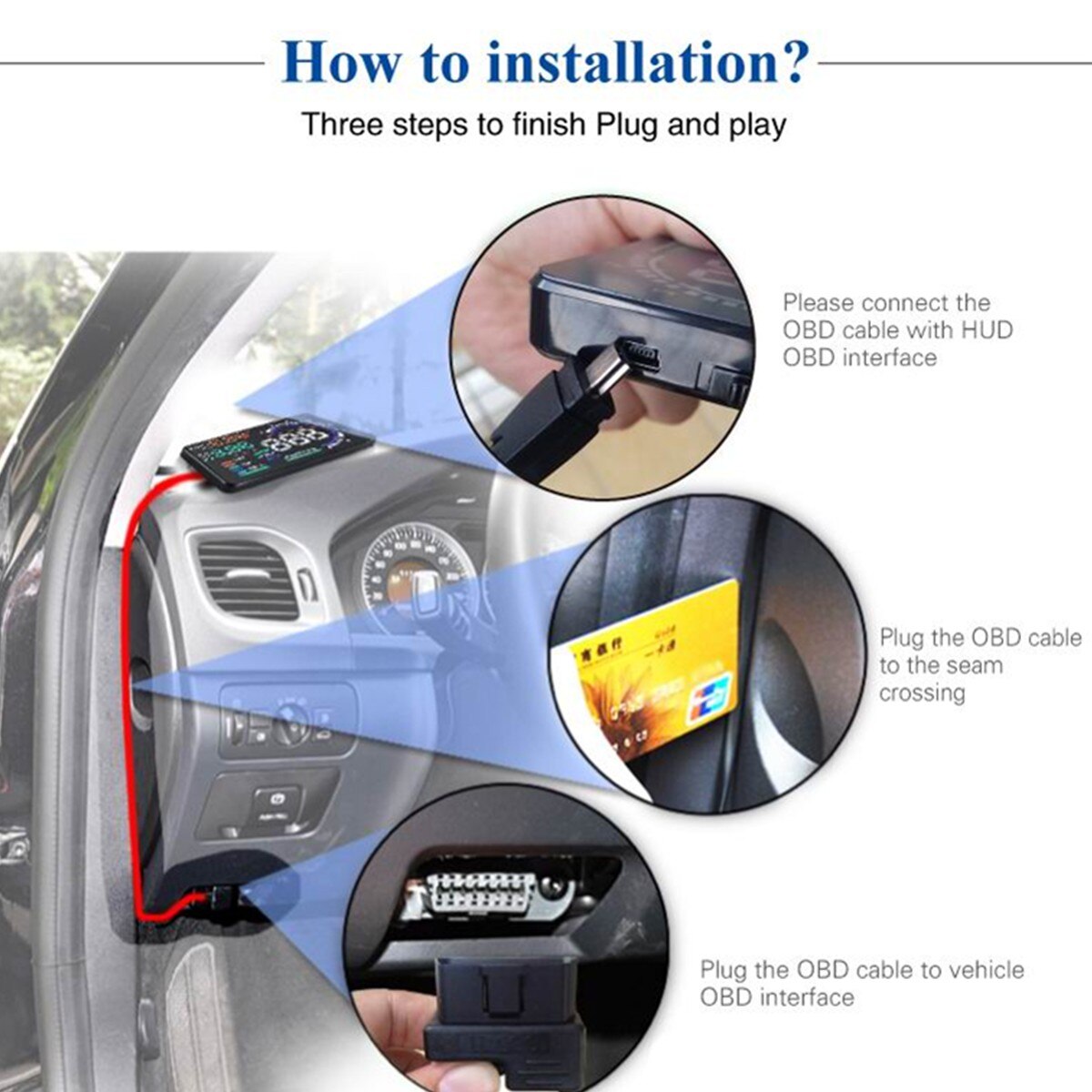 HUD Windscreen Projector OBD2 HUD Car Head Up Display 5.5&#39; LED OBD Scanner Speed Fuel Warning Alarm Data Diagnostic Tool