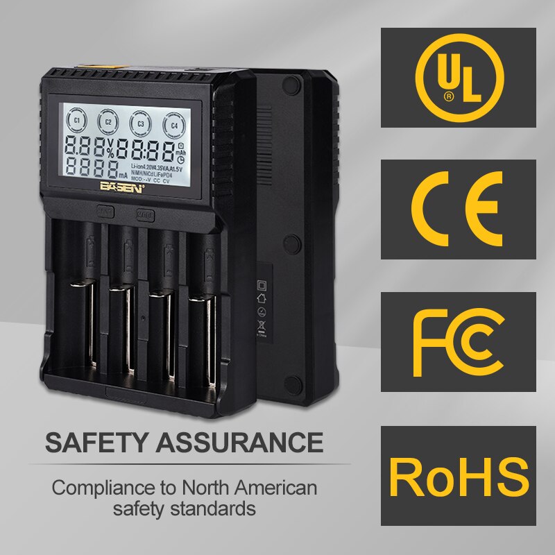 18650 Battery Charger 3.7V 18650 21700 Lithium 1.2V AA AAA NiMH Rechargeable Batteries LCD Smart Charger with DC 12V 2A Port