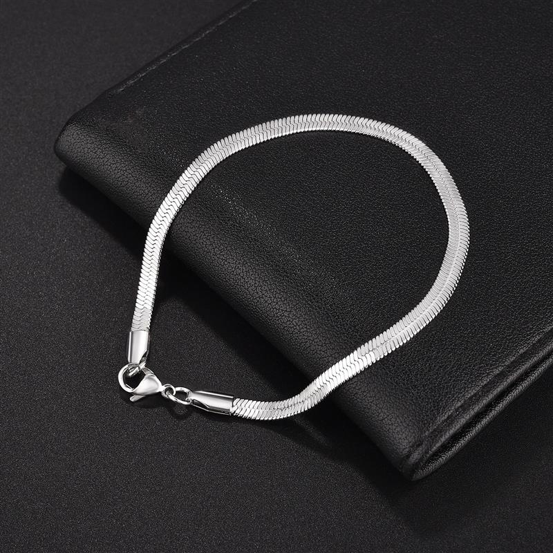 3/4/5 MM Rvs Snake Chain Armband Voor Vrouwen Mannen Klassieke Goud Kleur Charm Armbanden Sieraden