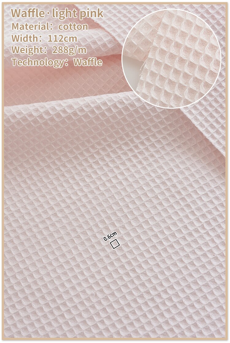 50cm x112cm mykt vaffelstoff ,5 -fargeserier, quilting og sying av natttøy, badekåper, putevar, putemateriale til baby og låve: Lyserosa