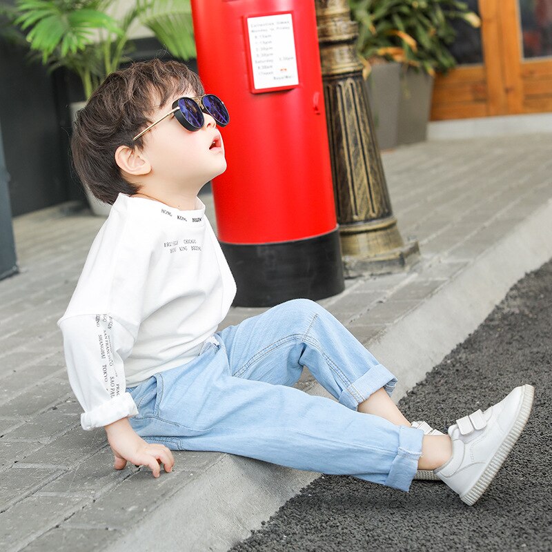 Zomer Herfst Baby Jongens Casual Jeans Kinderen Broek Kleding Kinderen Jongens Cowboy Losse Sport Casual Broek Baby kleding