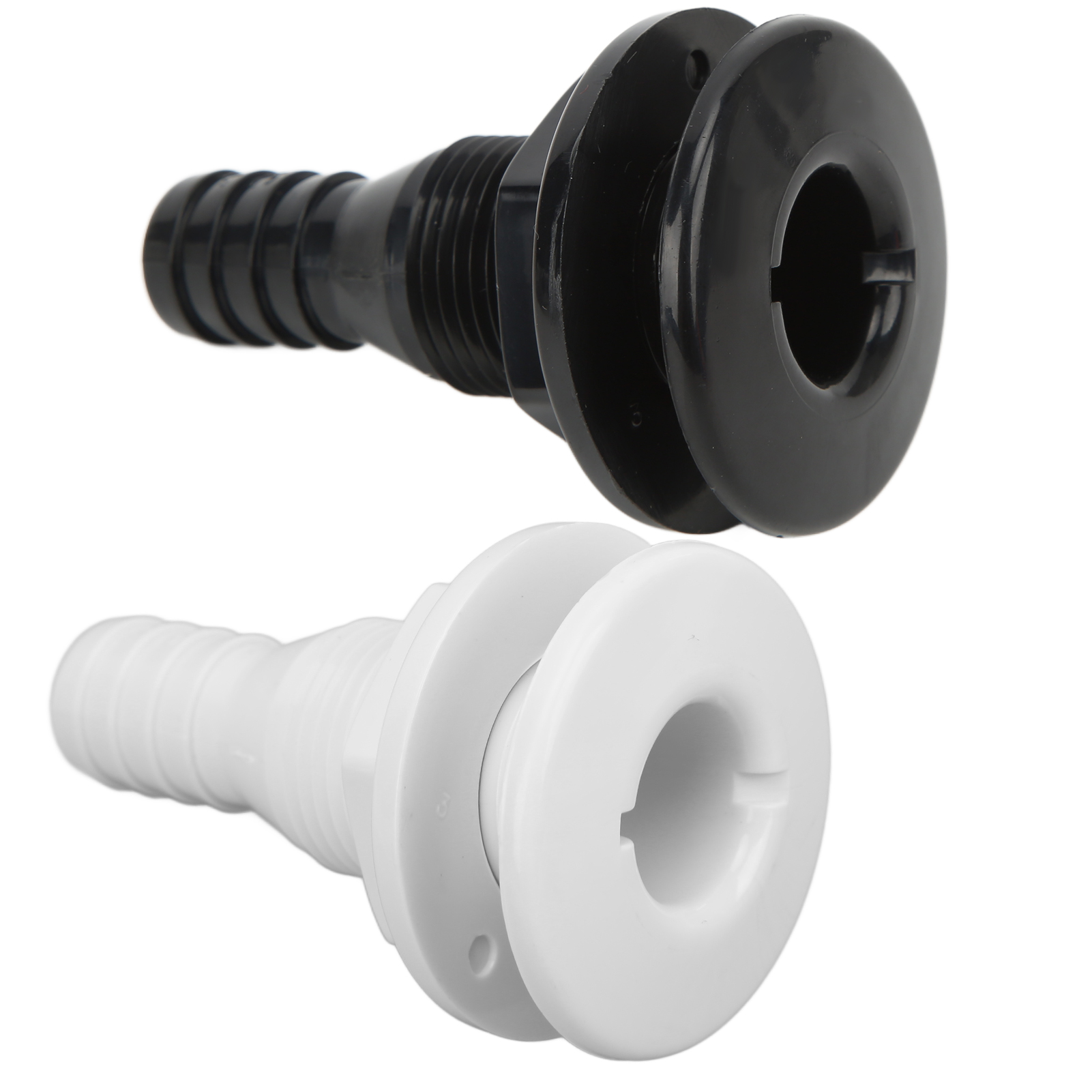 Boats Fitting Boat Through Hull Connector 3/4in ABS Plastic Hose Coupling Drain Outlet Accessory Drain Scupper Thru Hull Fitting