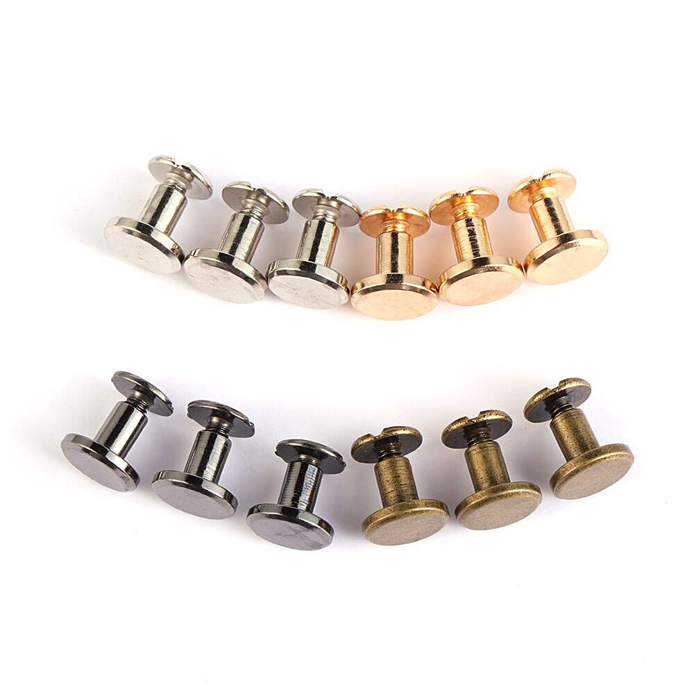 Rivets à vis pour ceinture en cuir, portefeuille, vis en laiton massif, décoration de boutons, bricolage d&#39;ongles, scrapbooking, 10 jeux de 5/6, 5/8mm