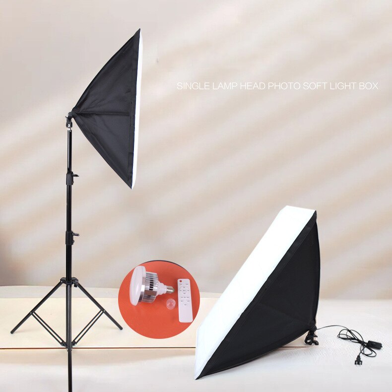 Kit de iluminación Softbox para fotografía, equipo de sistema de luz continua, Softbox para Kits de estudio fotográfico, 50x70CM