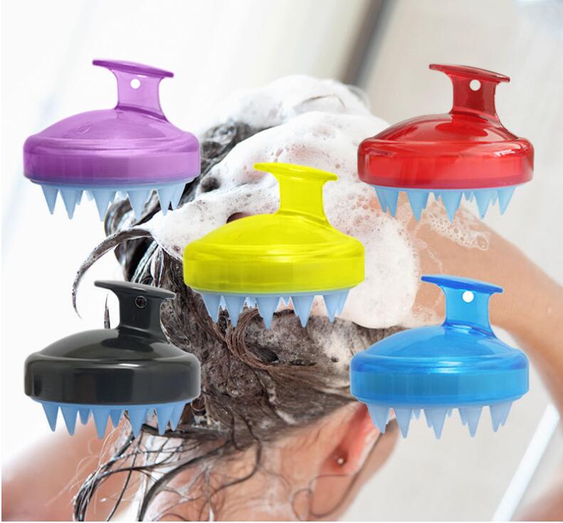 Brosse à cheveux en Silicone pour shampoing, Spa, tête de corps, Massage du cuir chevelu, douche, peigne de lavage, nettoyant pour le corps, nouveauté: 1 piece random color