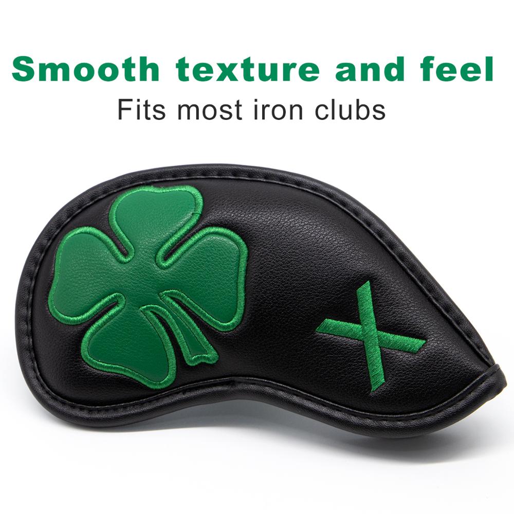 10 Stks/set Golf Club Iron Cover Headcover Klavertje Vier Golf Iron Kopafdekkingen Golf Club Iron Headovers Wiggen Covers