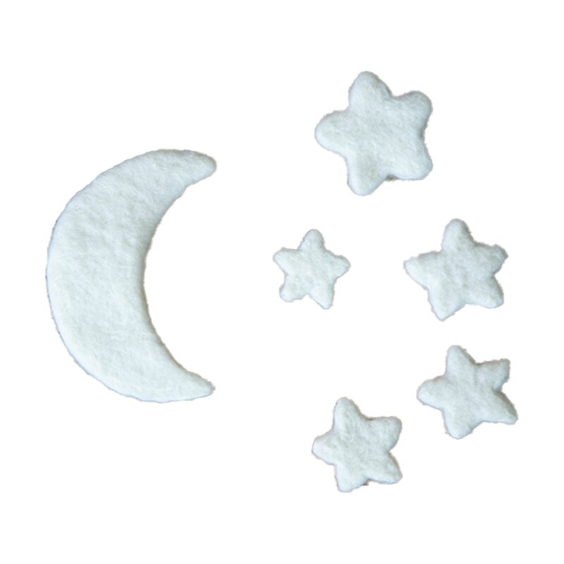 Baby newborn fotografie rekwisieten wolvilt mini maan sterren baby fotoshoot decoraties accessoires: Wit