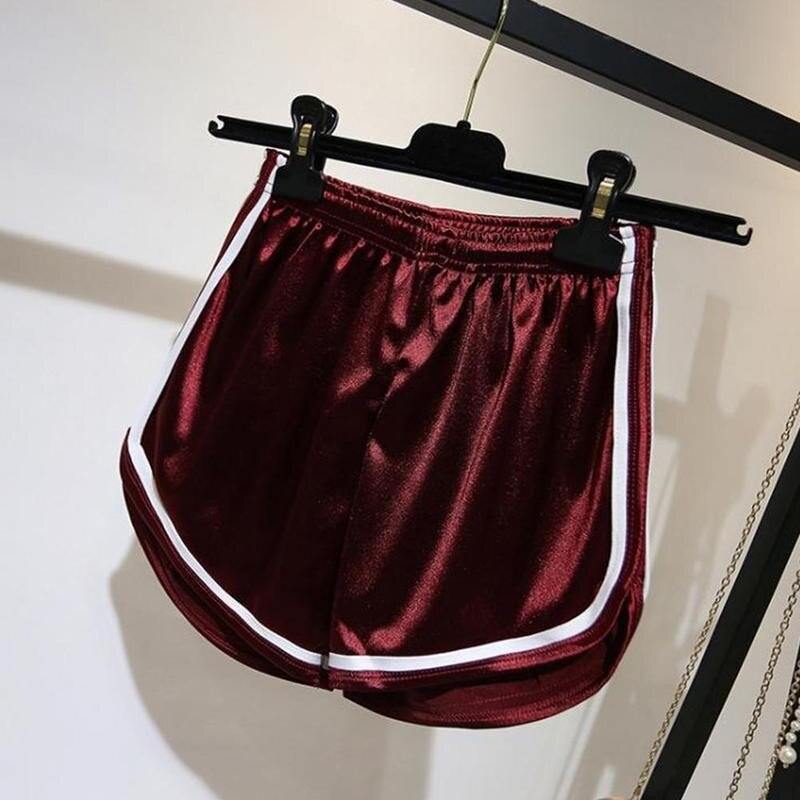 Valkoiset satiini shortsit naisten kesä silkki ohuet egde housut shortsit kiiltävät oose ranta verkkarit rento valkoinen elastinen wa  z0 q 6