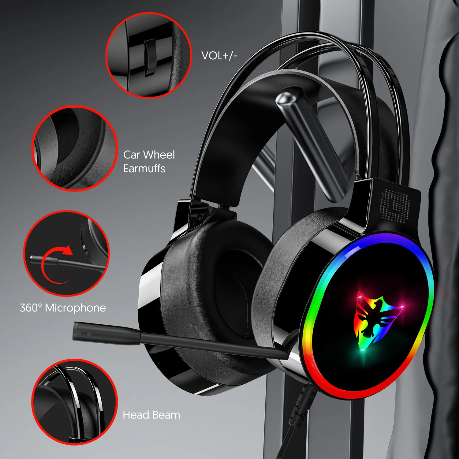 G607 Bedrade gamingheadset Neutraal 7.1-kanaals Esports-gefactureerd met microfoon voor meeslepende audio-ervaring