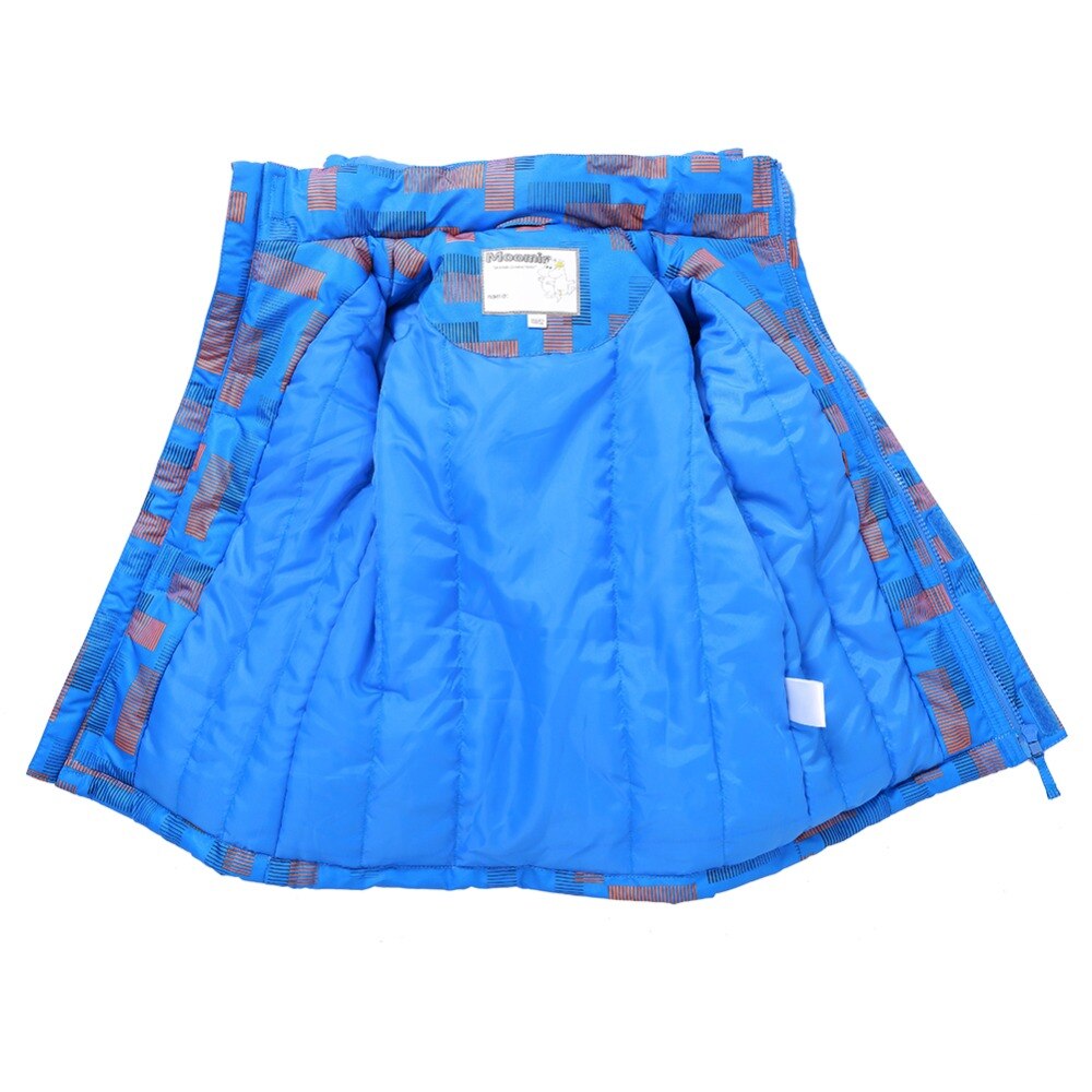 Moomin waterdichte kinderwinterjas, warme blauwe sneeuwpak, rits, capuchon, actieve jongenswinterjas, oxford katoenen vulling