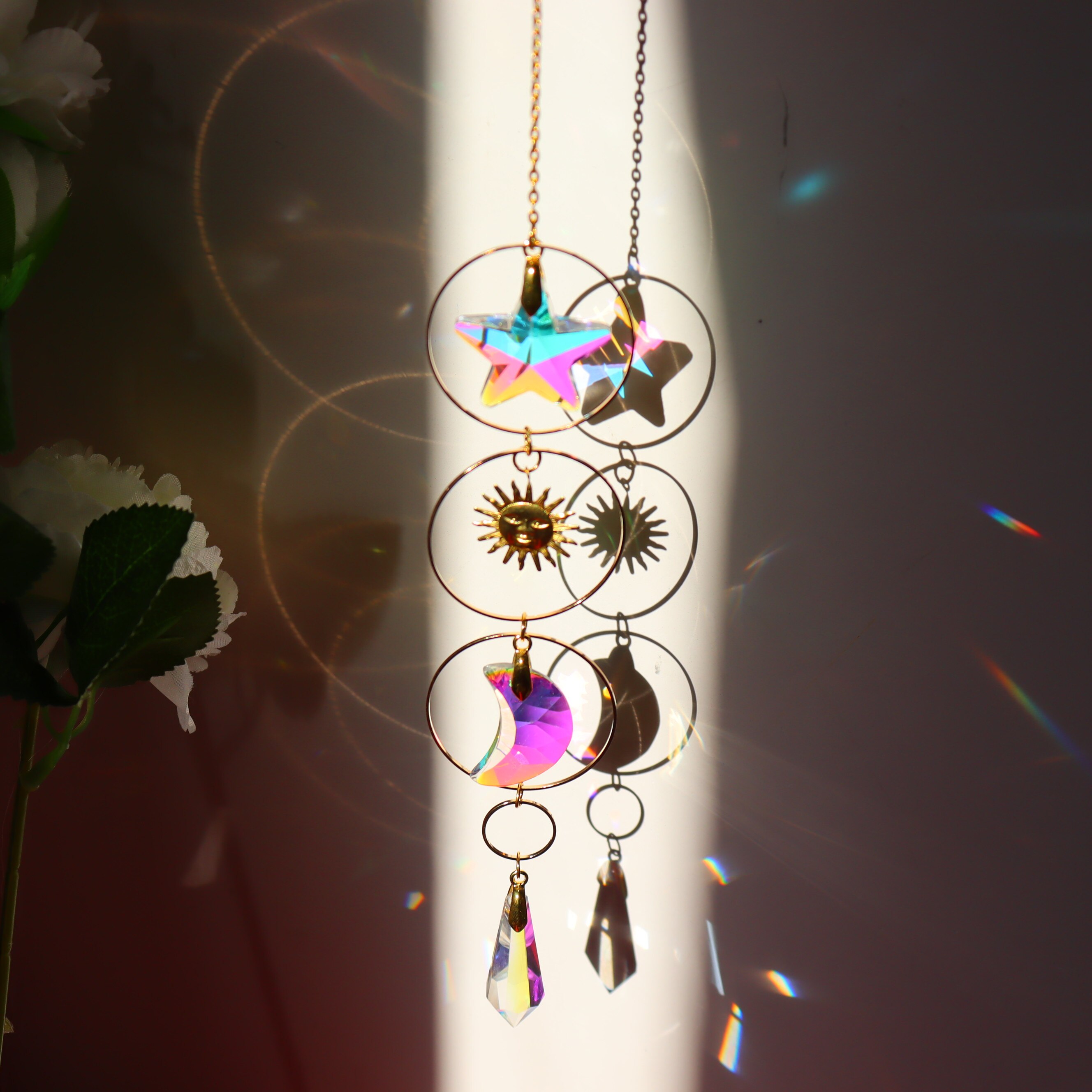 Crystal Suncatcher Regenboog Prisma Tuin Hanger Maan Eenhoorn Licht Chaser Opknoping Venster Home Decoratie Zomer: 36