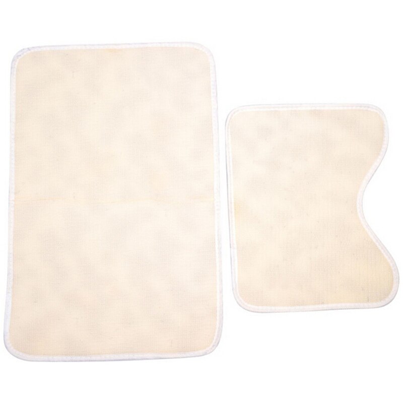2pcs Cotton Pebble shape Absorbent Soft Bath Pedestal Mat Toilet Non Slip Floor Rug Set Washable Sanitary Ware Suite