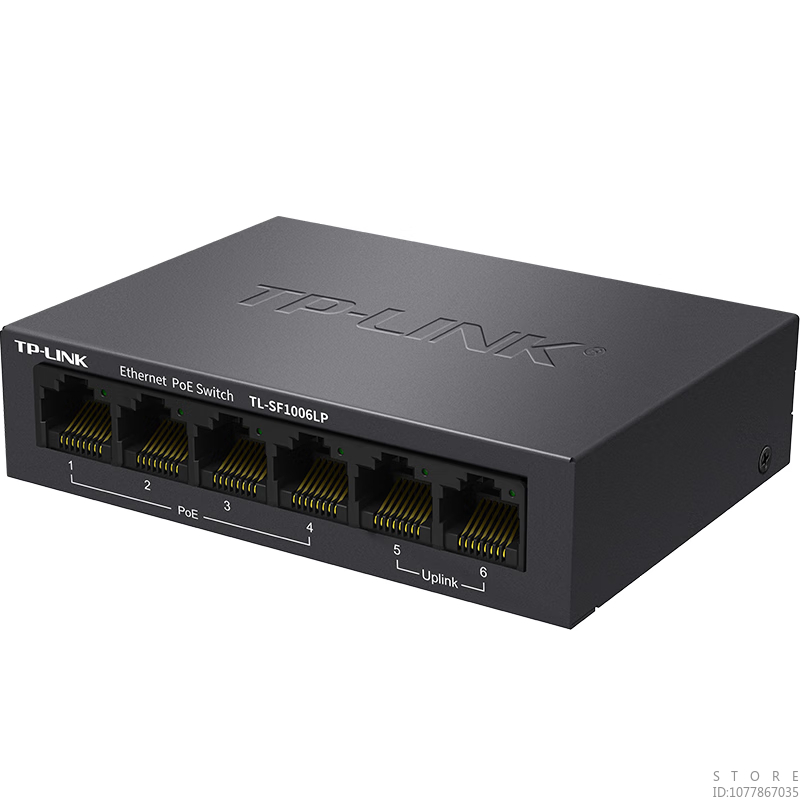 Tp-link 100m switch ethernet poe 4fe+2fe con alimentatore, monitoraggio di rete, convertitore in fibra ottica  sf1006lp