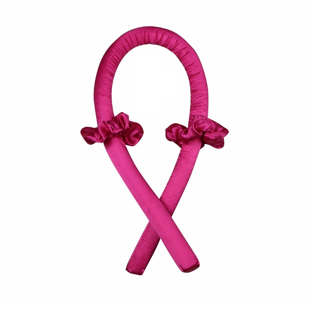 Heatless Curling Rod loki jedwabna wstążka wałki do włosów śpiąca miękka opaska fala pręt z pałąkiem na głowę Lazy Curler Set Make Hair Soft: Rose Red