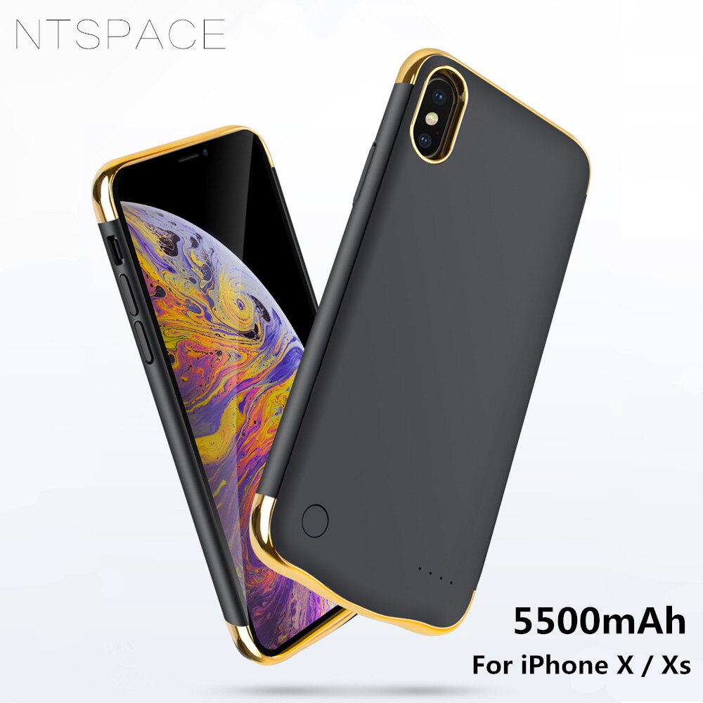 NTSPACE 5500 mAh Ultra Dunne Draagbare Power Bank Pack Battery Charger Case Voor iPhone X XS Batterij Case Externe Backup power Case