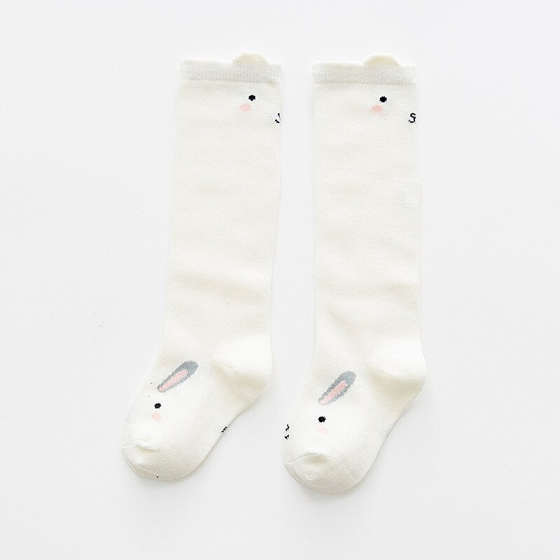 Baby sjove sokker strømper 0-3y år unisex sød bomuld knæ lang meias billige ting børn 3d print dyr ræv nyfødte piger drenge: Kanin / 1-3t