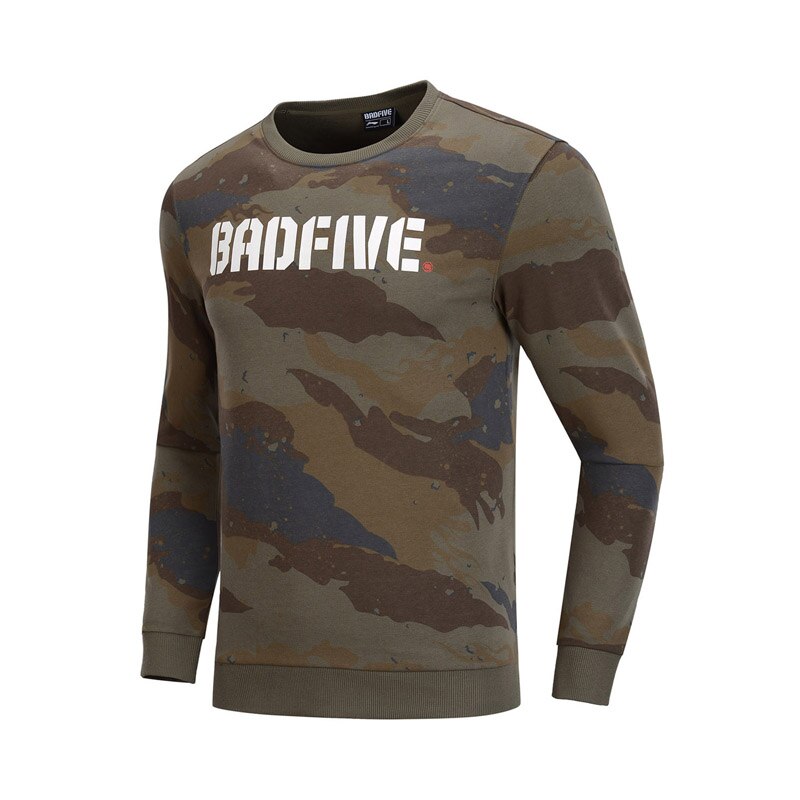 Li-ning mænd basketball bad five sweater regular fit 88% bomuld 12% polyester foer lin ning camo sports pullovere awdp 027 mww 1558: M