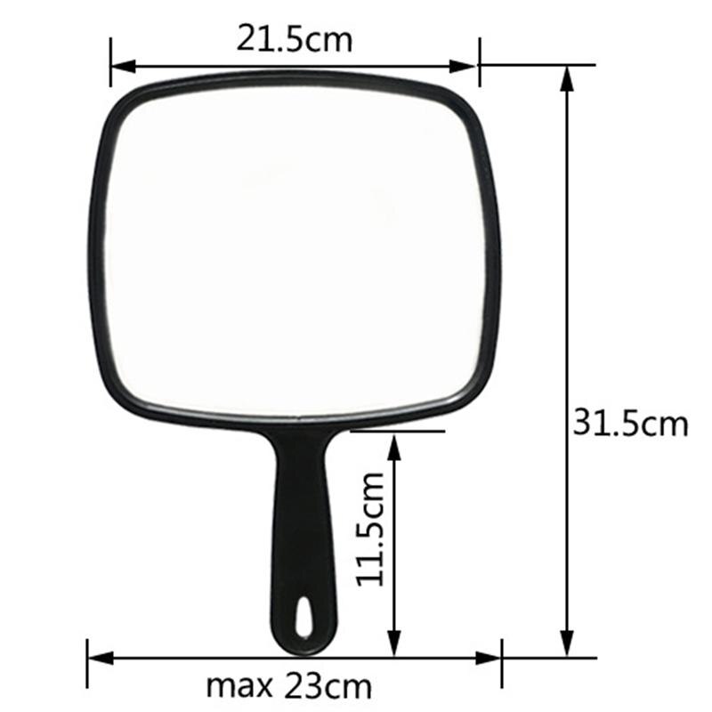 Handheld Mirror Handheld Salon Barbers Hairdressers Mirror With Handle Practical Hand Mirror For Home Salon(Black)