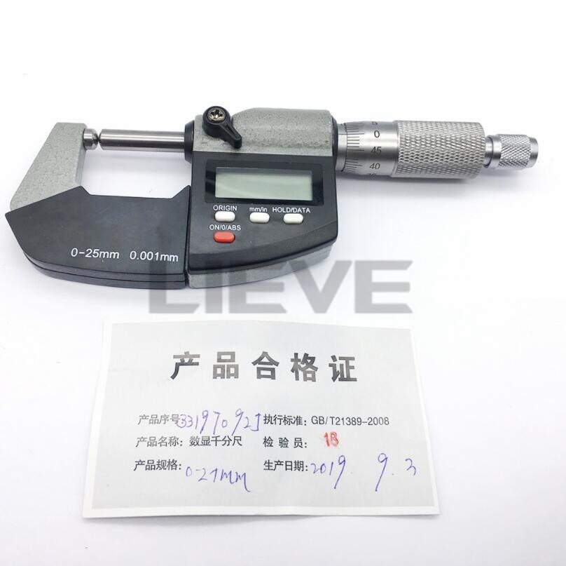 Digital Outside Micrometer 0-25mm 0.001mm Double Round Head Metric Gauge Micrometers Accurate Measuring Tool With Box
