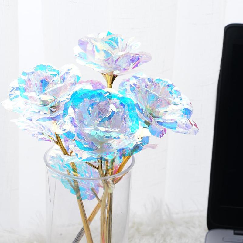 Decoración creativa para el hogar, caja de de San Valentín, Rosa desnuda, papel de aluminio dorado, manualidades, de aluminio de cristal para el día de la madre