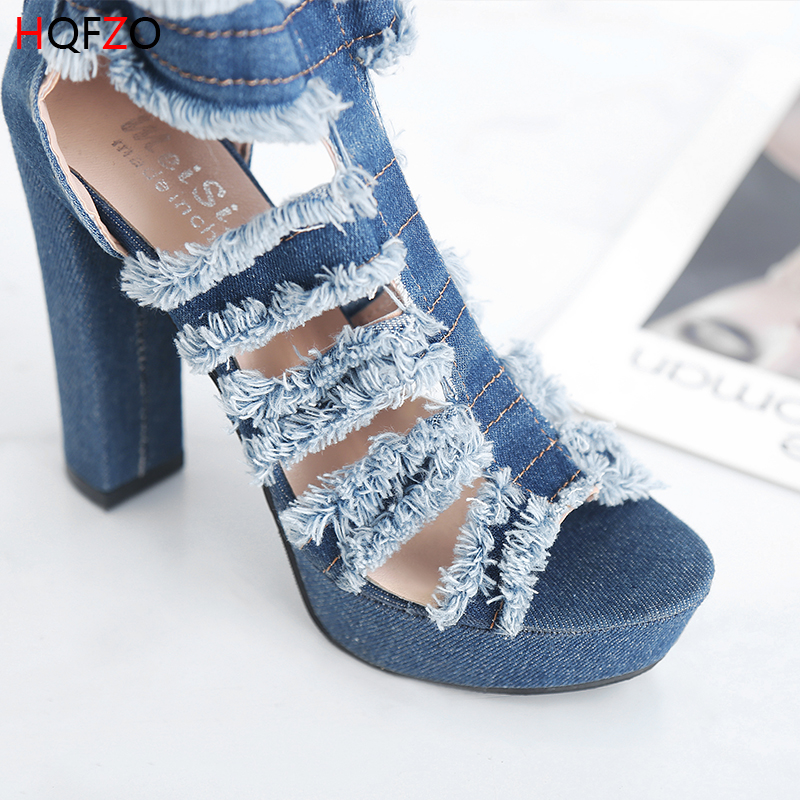 Hqfzo strakke hoge jeans laarzen sexy doe oude overknee laarzen hoge hakken peep toe schoenen damesschoenen zomer