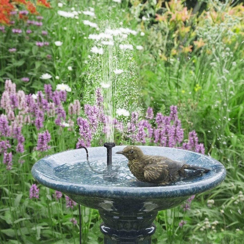 Solar Fountain Garden Pool Pond Solar Panel Floating Fountain Decoration Water Fountain Solar Panel with 6 Nozzles