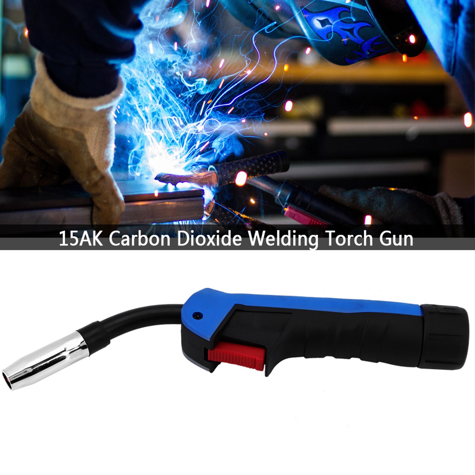 15AK Carbon Dioxide Welding Mig Welding Torch Head, MIG/MAG Torch Gun Part Head for 150A-250A Welding Machine