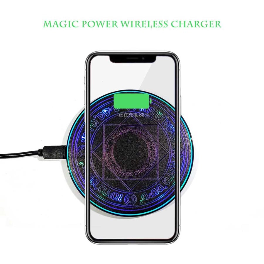 Magische Cirkel Draadloze Lader Universele Qi Draadloze Fast Quick Opladen Pad voor iPhone X XS XR 7 8 Samsung S8 s9 Plus Xiaomi