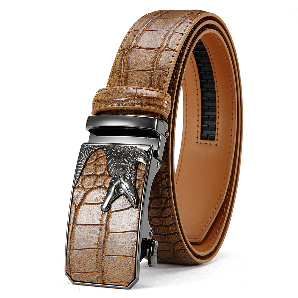 Cinto de couro PU masculino moda fivela automática cinto para negócios populares cinto masculino de alta qualidade: CINZA / 105 CENTÍMETROS