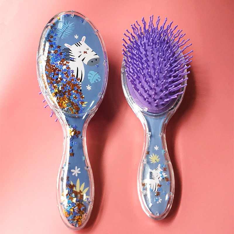 1pc Karikatur Niedlichen Ebene Anti-statische Haar Pinsel Massage Kamm Dusche Nass Detangle Haar Pinsel Salon Haar Styling werkzeuge Art Mädchen