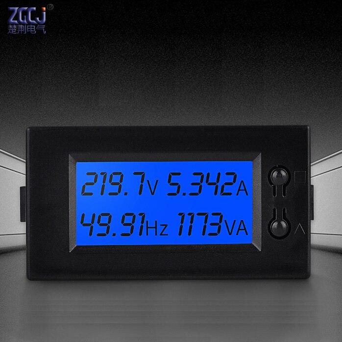 LCD display AC 190-450V, AC 0-100A ampere , voltage ,frequency, apparent power meter A V Hz VA moniter