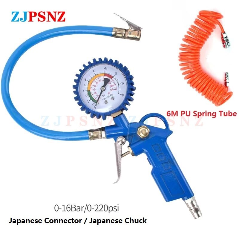 0-220 psi 0-16 bar auto bil japan däck lufttrycksmätare däckinflator däcktryck digital display bildäck tryckmätare: Orange
