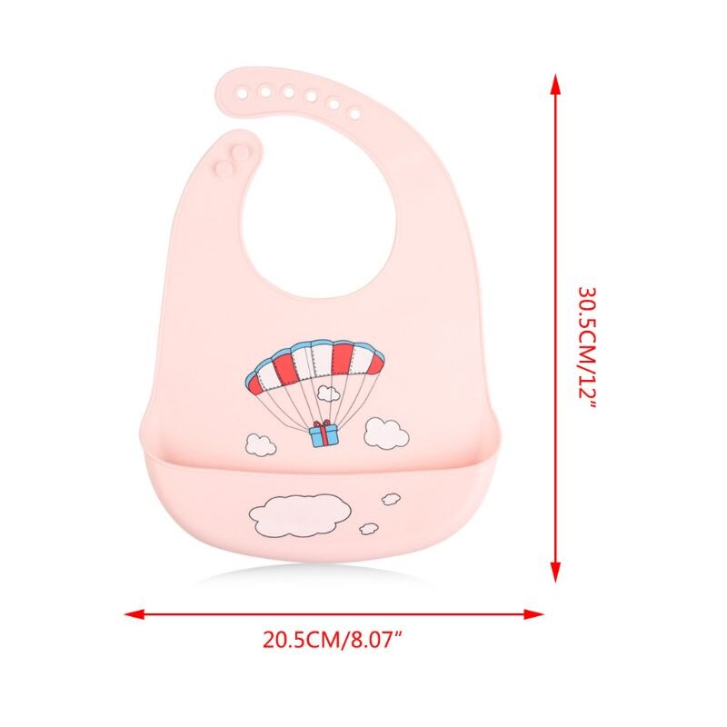 Waterproof Silicone Baby Bibs Candy Color Cartoon Plane Rocket Toddlers Feeding Food Crumb Catcher Pocket Saliva Towel