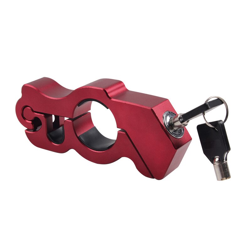 Bicycle Motorcycle Handlebar Lock Grip Anti Theft Safety Locks Brake Motorbike Auto Fit Scooter ATVs Security Bike Accessories: Red