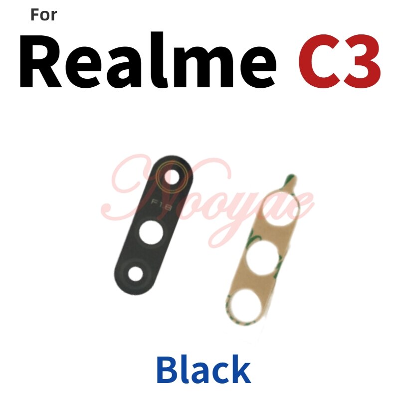 Lente negra de cristal para cámara trasera grande, última novedad, para Realme 3 5 6 C3 X50 6pro pro C11