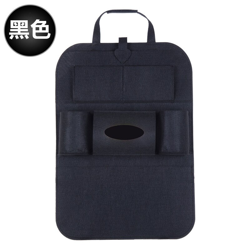 car Accept Bag Felt Chair Hanging Bag Automobile Back Pocket Function Vehicle Bag: black