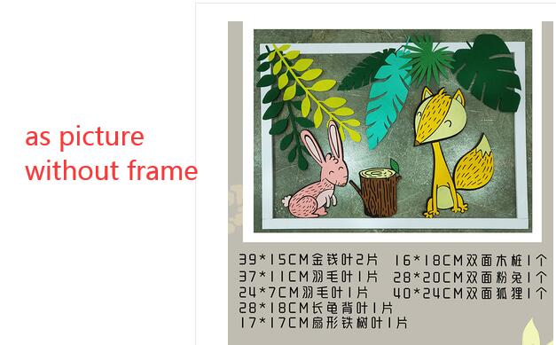 Ins Wall Decoration Felt Fabric Slice Cutting Large Leaf Flamingo Deer Tree Handmade DIY Craft Material Kit Needle Felting: rabbit