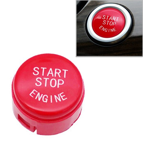 Bil start stop motor knap udskiftning dæksel 61319153832 til bmw 5 / 6 / 7 serie auto nøglefri skal dæksel knap: Rød