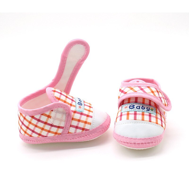 Baby Jongens Meisjes Schoenen Katoen Plaid Eerste Wandelaars Peuter Prewalker Soft Sole Laarsjes