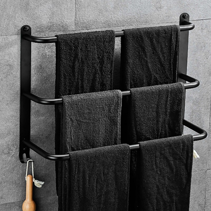 Premium Handdoek Bar Handdoekenrek Handdoek Hanger Dubbele Handdoek Haak Wandmontage Badkamer Rack Keuken Handdoek Houder