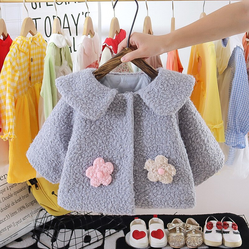 Baby Kleding Winter Jas Peuter Jas Voor Meisjes 6M 9M 12M 24M 36M Baby Meisje jas Kinderkleding Winterjas: Sky Blue / 3-6M(Ht59-70cm)
