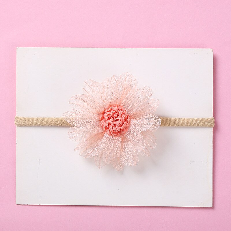 Niños sombreros bebé diadema de nailon Super suave diadema de flores para bebés accesorios para bebé accesorios de bebé niña: 7