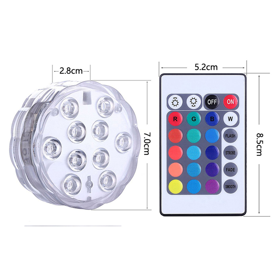 RGB13 Lights LED Waterproof Submersible Underwater Remote Control Night Lamp Tea Light Vase Bowl Party Pool Multi Color