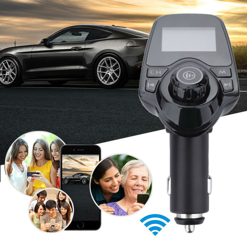 ANLUD Bluetooth Draadloze Auto Mp3 Speler Handsfree Car Kit Fm-zender A2DP 5 V 2.1A USB Lader LCD Display Auto FM Modulator