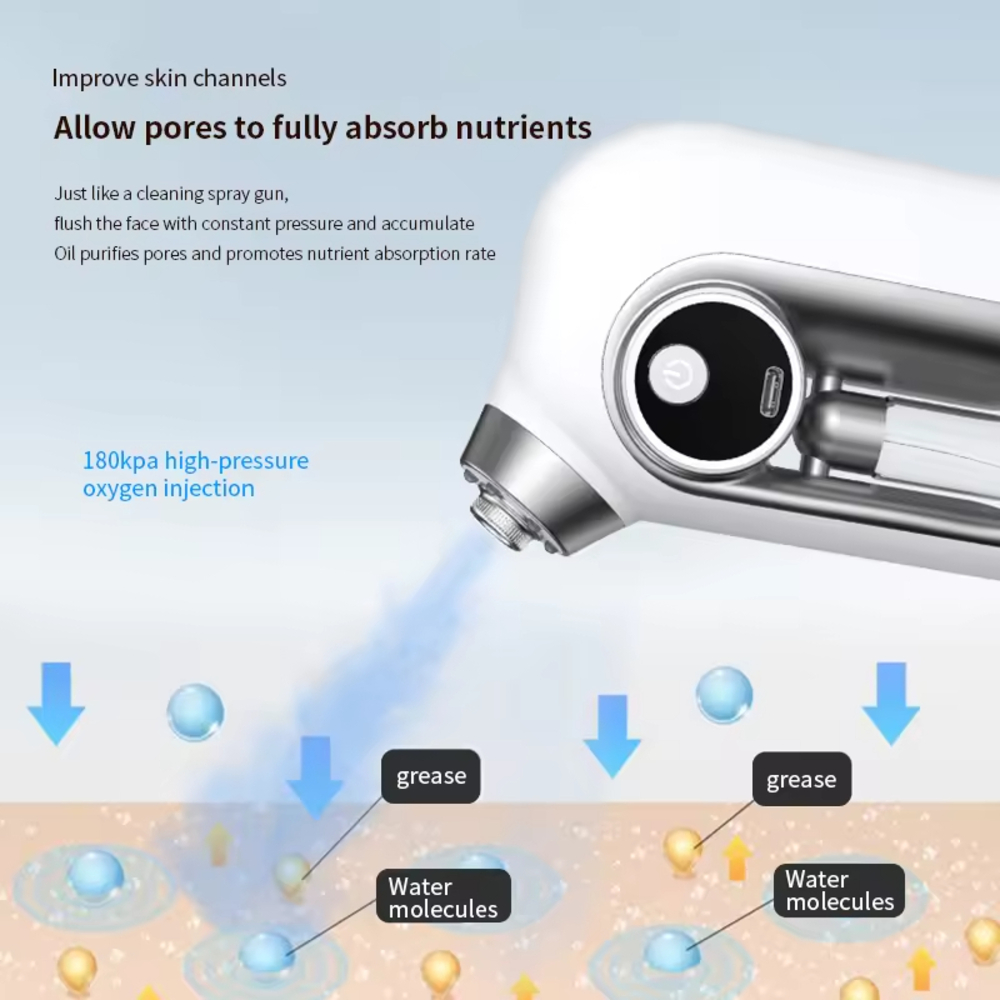 Portable Facial Mist Sprayer Oxygen Injector Humidifier Deep Cleansing Skin Beauty Tool