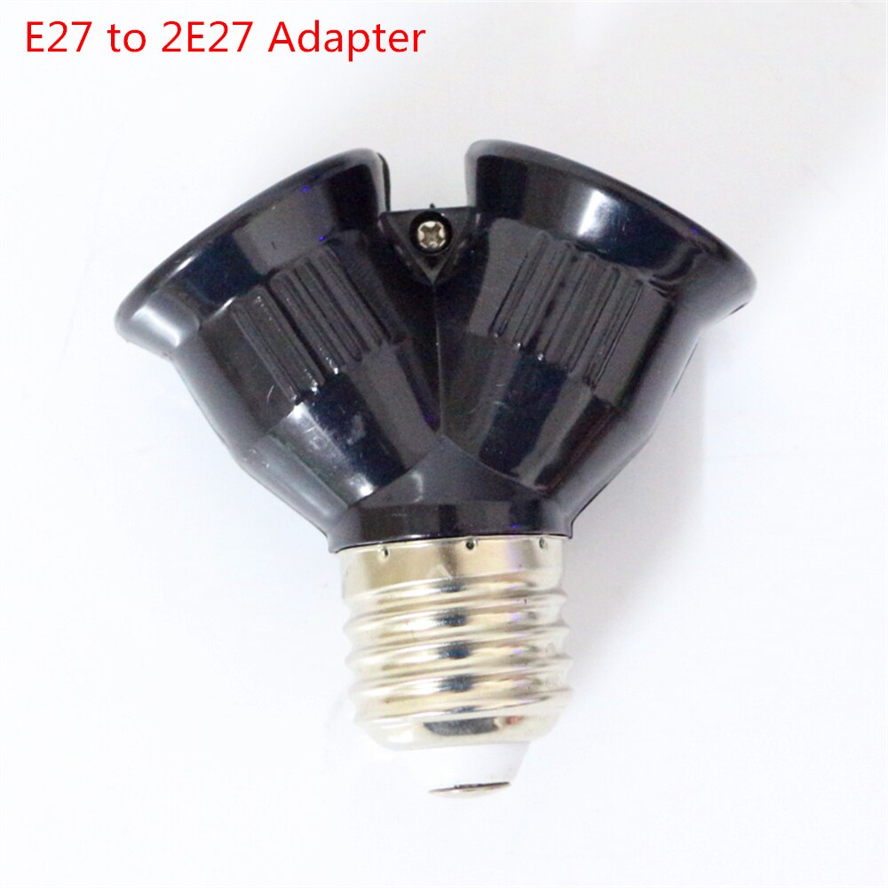 Volledige Black Brandwerende ABS Materiaal E27 2 E27 Lamp houder Converter LED Lamp licht Base E27 naar 2E27 Splitter Adapter Socket