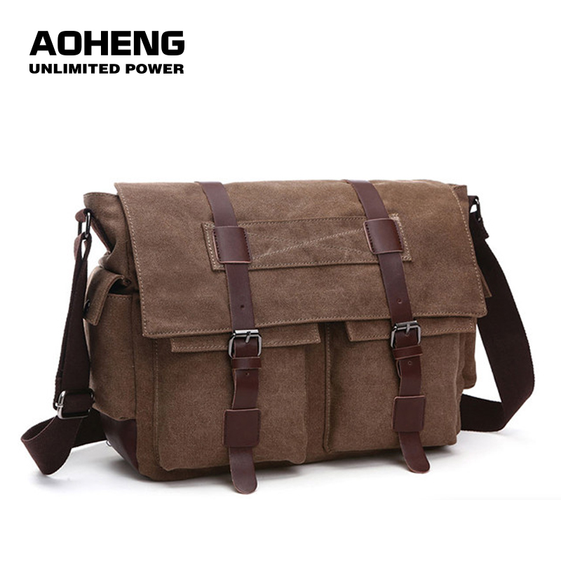 Leisure Canvas Men's Briefcase Bags Guaranteed Man Shoulder Bag Business Functional Messenger Bag